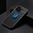 Ultra-thin Silicone Gel Soft Case Cover with Magnetic Finger Ring Stand A05 for Apple iPhone 13 Pro Blue and Black