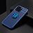 Ultra-thin Silicone Gel Soft Case Cover with Magnetic Finger Ring Stand A05 for Apple iPhone 13 Pro Max Blue