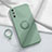 Ultra-thin Silicone Gel Soft Case Cover with Magnetic Finger Ring Stand A05 for Huawei Enjoy 10e Cyan