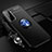 Ultra-thin Silicone Gel Soft Case Cover with Magnetic Finger Ring Stand A05 for Samsung Galaxy S21 Plus 5G Blue and Black
