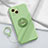 Ultra-thin Silicone Gel Soft Case Cover with Magnetic Finger Ring Stand A06 for Apple iPhone 13 Green