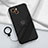 Ultra-thin Silicone Gel Soft Case Cover with Magnetic Finger Ring Stand A06 for Apple iPhone 13 Mini Black
