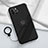 Ultra-thin Silicone Gel Soft Case Cover with Magnetic Finger Ring Stand A06 for Apple iPhone 13 Pro Black