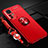 Ultra-thin Silicone Gel Soft Case Cover with Magnetic Finger Ring Stand A06 for Xiaomi Mi 12S 5G Red