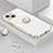 Ultra-thin Silicone Gel Soft Case Cover with Magnetic Finger Ring Stand A08 for Apple iPhone 13 White