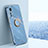 Ultra-thin Silicone Gel Soft Case Cover with Magnetic Finger Ring Stand A10 for Xiaomi Mi 12 5G Blue
