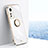 Ultra-thin Silicone Gel Soft Case Cover with Magnetic Finger Ring Stand A10 for Xiaomi Mi 12 5G White