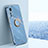 Ultra-thin Silicone Gel Soft Case Cover with Magnetic Finger Ring Stand A10 for Xiaomi Mi 12 Lite 5G Blue