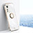 Ultra-thin Silicone Gel Soft Case Cover with Magnetic Finger Ring Stand A10 for Xiaomi Mi 12 Lite 5G White