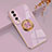 Ultra-thin Silicone Gel Soft Case Cover with Magnetic Finger Ring Stand AN1 for Huawei Honor 70 Pro+ Plus 5G Clove Purple