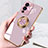 Ultra-thin Silicone Gel Soft Case Cover with Magnetic Finger Ring Stand AN1 for Vivo V25 Pro 5G