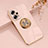 Ultra-thin Silicone Gel Soft Case Cover with Magnetic Finger Ring Stand AN1 for Xiaomi Redmi Note 11T Pro 5G Pink