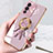 Ultra-thin Silicone Gel Soft Case Cover with Magnetic Finger Ring Stand AN2 for Vivo V23 Pro 5G