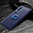 Ultra-thin Silicone Gel Soft Case Cover with Magnetic Finger Ring Stand D01 for Xiaomi Mi Note 10 Pro Blue