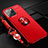 Ultra-thin Silicone Gel Soft Case Cover with Magnetic Finger Ring Stand for Apple iPhone 13 Pro Max Red