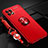 Ultra-thin Silicone Gel Soft Case Cover with Magnetic Finger Ring Stand for Huawei Enjoy 20 5G Red