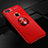 Ultra-thin Silicone Gel Soft Case Cover with Magnetic Finger Ring Stand for Huawei Enjoy 8 Plus Red