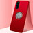 Ultra-thin Silicone Gel Soft Case Cover with Magnetic Finger Ring Stand for Huawei Enjoy Z 5G Red