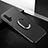 Ultra-thin Silicone Gel Soft Case Cover with Magnetic Finger Ring Stand for Huawei Honor 20 Black