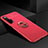 Ultra-thin Silicone Gel Soft Case Cover with Magnetic Finger Ring Stand for Huawei Honor 20 Pro Red