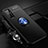 Ultra-thin Silicone Gel Soft Case Cover with Magnetic Finger Ring Stand for Huawei Honor 30 Blue and Black