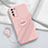 Ultra-thin Silicone Gel Soft Case Cover with Magnetic Finger Ring Stand for Huawei Honor 30 Lite 5G Pink