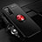 Ultra-thin Silicone Gel Soft Case Cover with Magnetic Finger Ring Stand for Huawei Honor 30 Pro+ Plus Red and Black