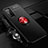 Ultra-thin Silicone Gel Soft Case Cover with Magnetic Finger Ring Stand for Huawei Honor 30 Pro Red and Black