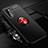 Ultra-thin Silicone Gel Soft Case Cover with Magnetic Finger Ring Stand for Huawei Honor View 30 5G Red and Black