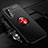 Ultra-thin Silicone Gel Soft Case Cover with Magnetic Finger Ring Stand for Huawei Honor View 30 Pro 5G Red and Black