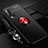 Ultra-thin Silicone Gel Soft Case Cover with Magnetic Finger Ring Stand for Huawei Nova 6 5G Red and Black