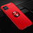 Ultra-thin Silicone Gel Soft Case Cover with Magnetic Finger Ring Stand for Huawei Nova 7i Red