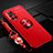 Ultra-thin Silicone Gel Soft Case Cover with Magnetic Finger Ring Stand for Huawei Nova 8 5G Red