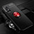 Ultra-thin Silicone Gel Soft Case Cover with Magnetic Finger Ring Stand for Huawei Nova 8 5G Red and Black
