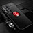 Ultra-thin Silicone Gel Soft Case Cover with Magnetic Finger Ring Stand for Huawei Nova 8 Pro 5G Red and Black