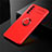 Ultra-thin Silicone Gel Soft Case Cover with Magnetic Finger Ring Stand for Huawei P Smart (2021) Red