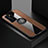 Ultra-thin Silicone Gel Soft Case Cover with Magnetic Finger Ring Stand for Huawei P40 Brown