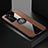 Ultra-thin Silicone Gel Soft Case Cover with Magnetic Finger Ring Stand for Huawei P40 Pro Brown