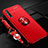 Ultra-thin Silicone Gel Soft Case Cover with Magnetic Finger Ring Stand for Huawei Y8p Red