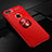 Ultra-thin Silicone Gel Soft Case Cover with Magnetic Finger Ring Stand for Huawei Y9 (2018) Red