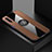 Ultra-thin Silicone Gel Soft Case Cover with Magnetic Finger Ring Stand for Huawei Y9s Brown