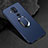 Ultra-thin Silicone Gel Soft Case Cover with Magnetic Finger Ring Stand for Nokia X7 Blue