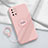 Ultra-thin Silicone Gel Soft Case Cover with Magnetic Finger Ring Stand for OnePlus 8T 5G Pink