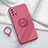 Ultra-thin Silicone Gel Soft Case Cover with Magnetic Finger Ring Stand for OnePlus 8T 5G Red Wine