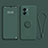 Ultra-thin Silicone Gel Soft Case Cover with Magnetic Finger Ring Stand for OnePlus Nord N300 5G Green