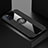 Ultra-thin Silicone Gel Soft Case Cover with Magnetic Finger Ring Stand for Oppo A52 Black
