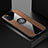 Ultra-thin Silicone Gel Soft Case Cover with Magnetic Finger Ring Stand for Oppo A52 Brown