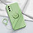 Ultra-thin Silicone Gel Soft Case Cover with Magnetic Finger Ring Stand for Oppo A53s 5G Green