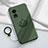 Ultra-thin Silicone Gel Soft Case Cover with Magnetic Finger Ring Stand for Oppo A58 5G Midnight Green