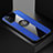 Ultra-thin Silicone Gel Soft Case Cover with Magnetic Finger Ring Stand for Oppo A72 Blue